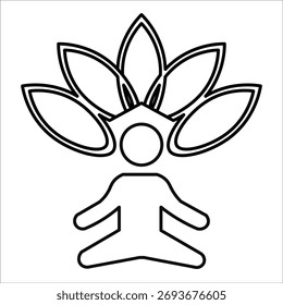 Iconos de meditación. Ilustración vectorial de línea simple