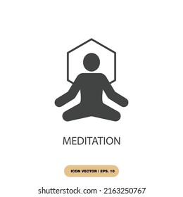 símbolos de meditación elementos vectoriales para web infográfica