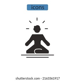 Meditation icons  symbol vector elements for infographic web