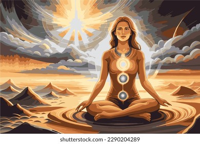 Meditation. Meditation illustration. Vector illustration.