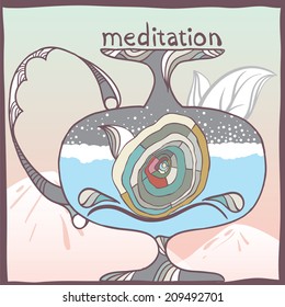 Meditation. Illustration. Vector format.