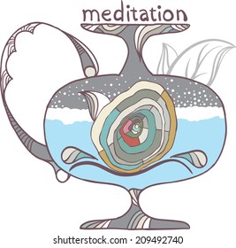 Meditation. Illustration. Vector format.
