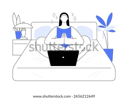 Meditation isolated cartoon vector illustrations. Woman sitting in lotus pose and meditating, mental health improvement, mindfulness state, stress management, relaxation time vector cartoon.
