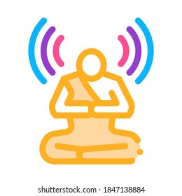 Meditation for Knowledge of Peace Icon Vector. Outline Meditation for Knowledge of Peace Sign. Isolated Contour Symbol Illustration