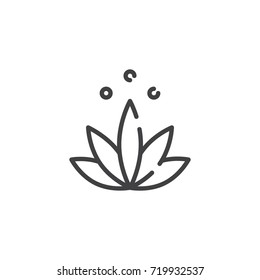 Meditation line icon, outline vector sign, linear style pictogram isolated on white. Lotus flower symbol, logo illustration. Editable stroke