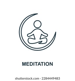 Meditation line icon. Simple element from yoga collection. Creative Meditation outline icon for web design, templates, infographics and more