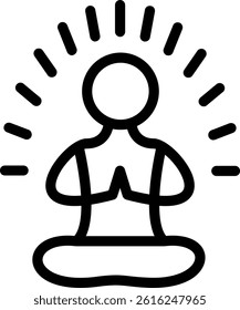 Meditation Line Vector Icon Design