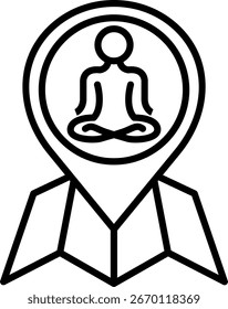 Línea de meditación Vector Icon Design
