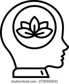 Vetor Linha Meditação Ícone Design