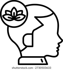 Vetor Linha Meditação Ícone Design