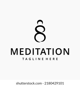 meditation logo design vector illustration isolated background