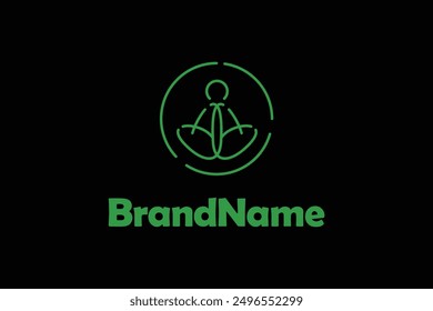 Meditation Logo Design Plantilla de Vector, transmite una sensación de calma, equilibrio y armonía. Emblema, concepto de diseño, símbolo creativo