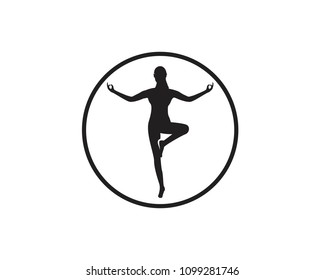 Meditation logo template vector icon design