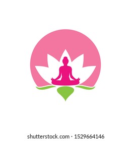 Meditation logo template vector icon design
