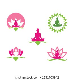 Meditation logo template vector icon design