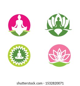 Meditation logo template vector icon design