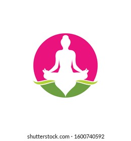 Meditation logo template vector icon design