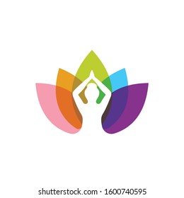 Meditation logo template vector icon design