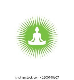 Meditation logo template vector icon design