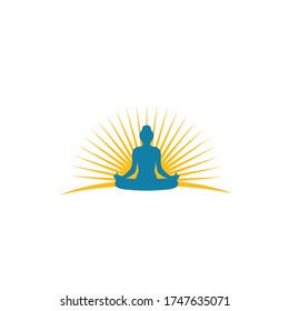 Meditation logo template vector icon design