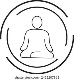 meditation logo vector design. focus logo vector design