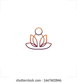 Meditation Logo Yoga Design Lotus Flower
