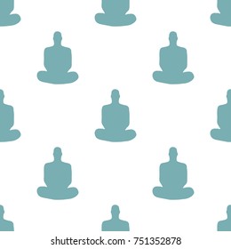 Meditation in the Lotus position. Yoga. Seamless Pattern. Vector illustration