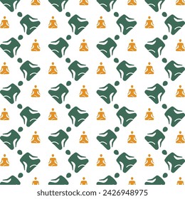 Meditation luxury repeating trendy pattern vector illustration background