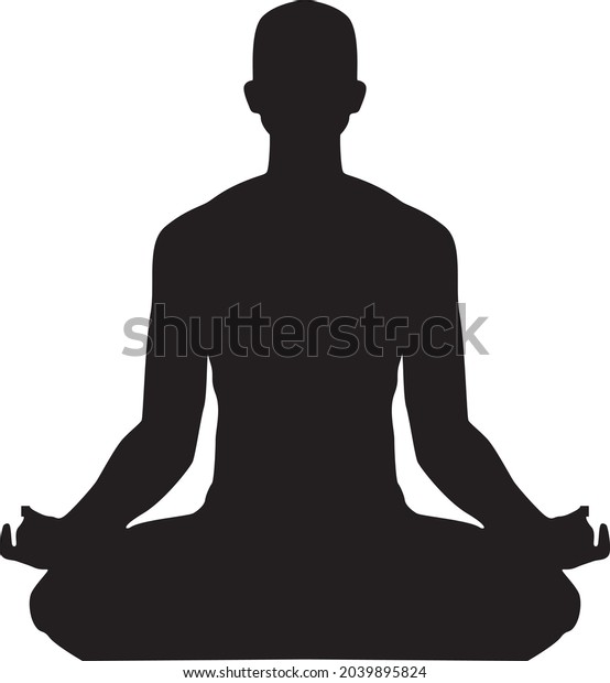 Meditation Man Back Side Vector Illustration Stock Vector (Royalty Free ...