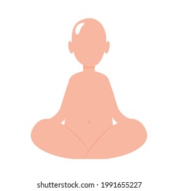 meditation man on white background