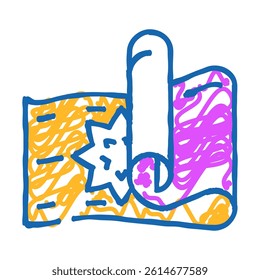 meditation mat doodle icon sketch vector. meditation mat sign. isolated symbol illustration