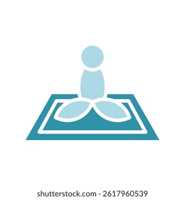 Meditation Mat dual tone color, mini illustration icon, related to relaxation, spa, wellness and more. Vector EPS 10 for modern concept, print, UI, UX kit, web and app development