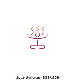 Meditation or meditate flat vector icon in line style