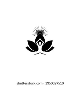 Meditation or meditate flat vector icon. Lotus position simple pictogram. Yoga pose logo illustration