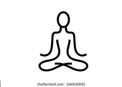 Meditation or meditate flat vector icon. Lotus position simple pictograph. Yoga pose logo illustration