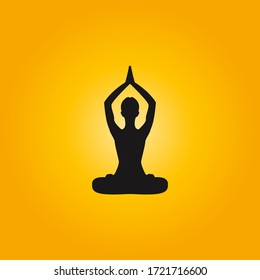 Meditation or meditate flat vector icon. Yoga illustration. Lotus position simple pictogram.