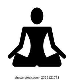 Meditation or meditate flat vector icon. Yoga icon for logo  poster  banner  flyer or card design. 