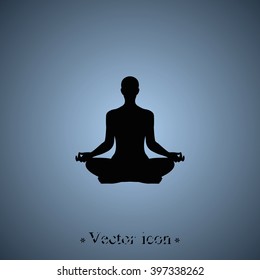 Meditation or meditate flat vector icon.