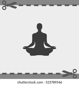 Meditation or meditate flat vector icon. Yoga pose logo. Lotus position simple pictogram.