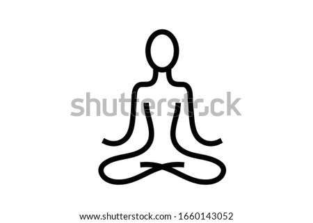Meditation or meditate flat vector icon. Lotus position simple pictograph. Yoga pose logo illustration
