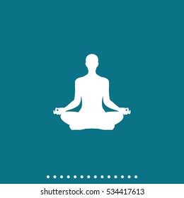 Meditation or meditate vector icon. Lotus position simple pictogram. Yoga pose logo.