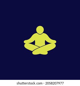 meditación, icono del hombre meditador, vector