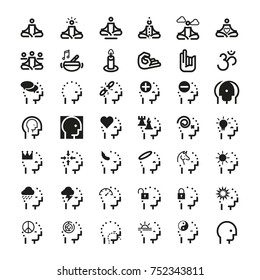 Meditation & Mental Health icons