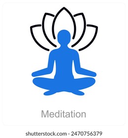 Meditation and mindfulness icon concept