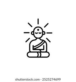 Meditation monk icon. Simple meditation monk icon for social media, app, and web design. Vector illustration