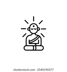 Meditation monk icon. Simple meditation monk icon for social media, app, and web design. Vector illustration