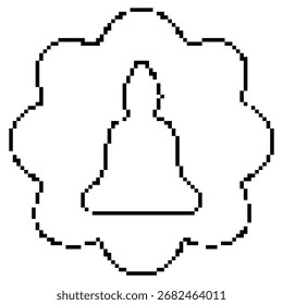 Icono de píxel de meditación, 8 bits. Ilustración vectorial aislada.