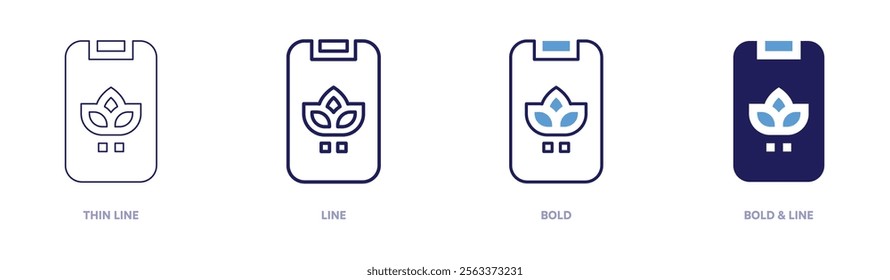 Meditation podcasts icon in 4 different styles. Thin Line, Line, Bold, and Bold Line. Duotone style. Editable stroke.