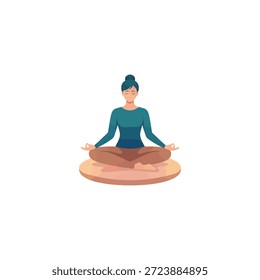 Meditation pose icon flat vector design.