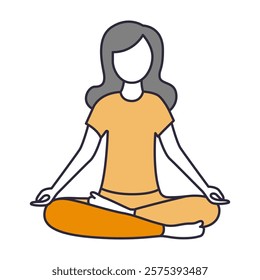 Meditation Pose Icon Representing Wellness, Mindfulness, and Relaxation Practices